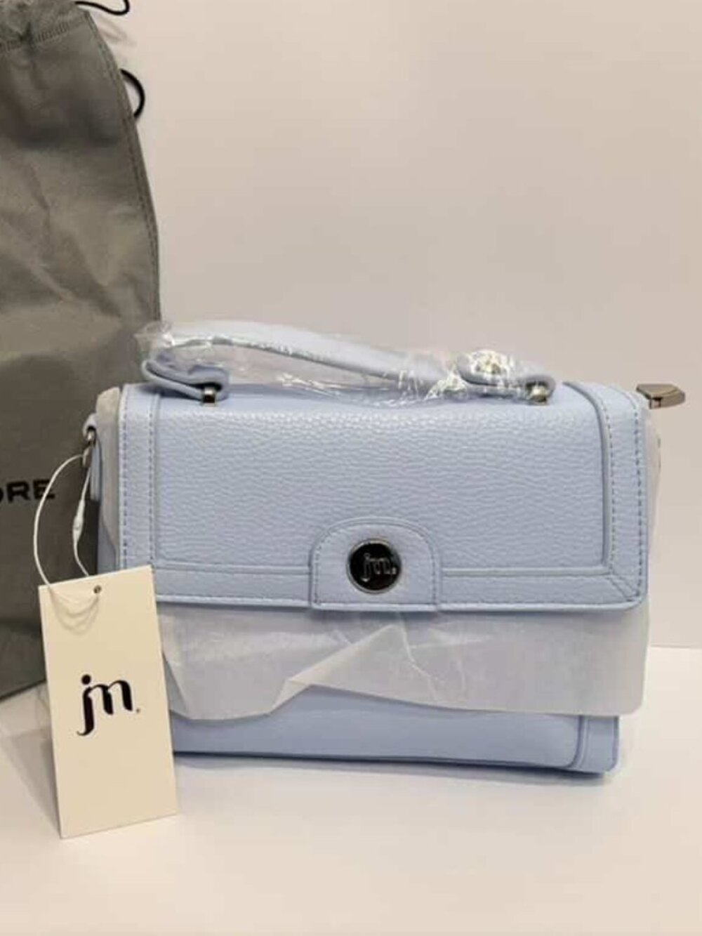 Jessica Moore Venture Satchel Handbag Cool Light Blue New